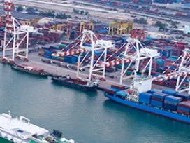 cargo ship in port