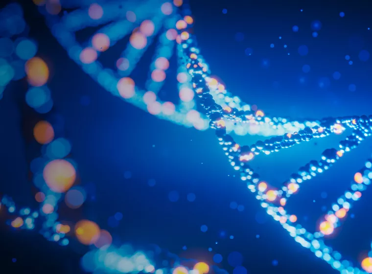 DNA strand. Exponent helps life sciences firms develop and bring to market new medical products and pharmaceutical innovation.
